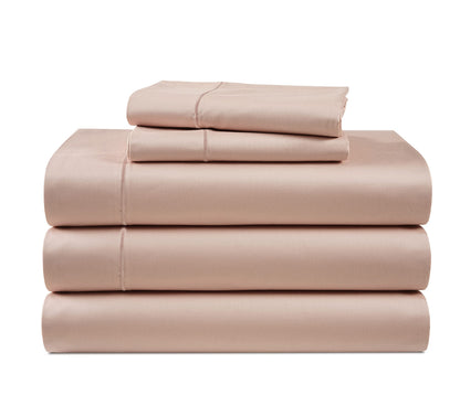 LANE LINEN 100% Egyptian Cotton Sheets King Size Silky Sateen Weave - White