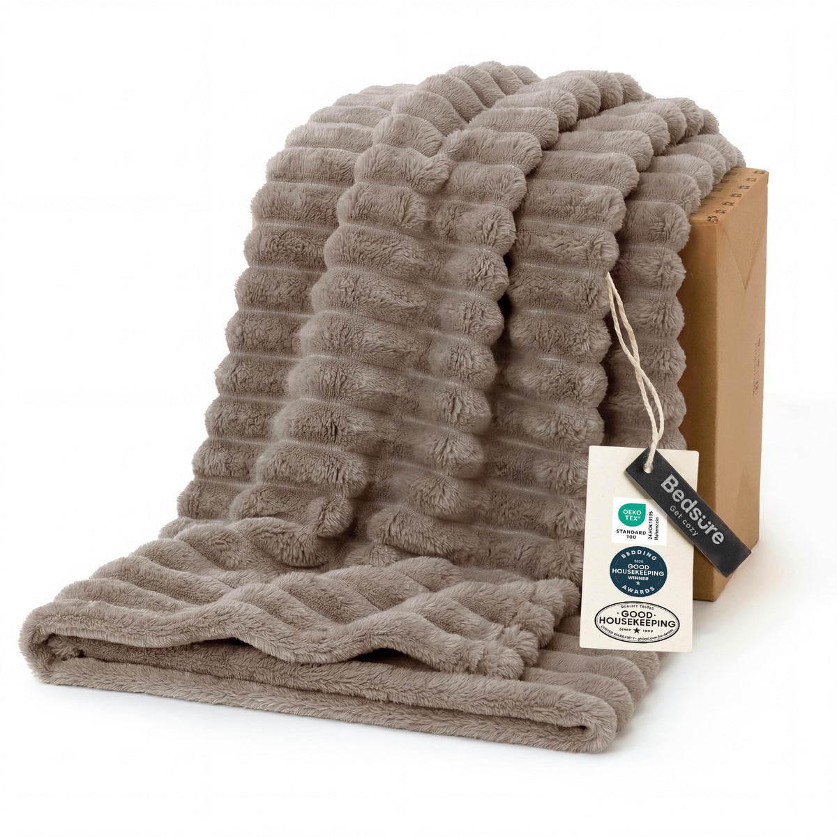 Bedsure Soft Beige Throw Blanket for Couch Decor Gifts 50"x60"
