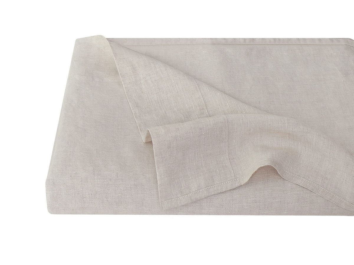 S VICTORY SYMBOL 100% Organic Linen Flat Sheet 1 Piece-Stone Washed French Flax Twin Size Bedding,Soft Flat Top Sheet Breathable(66"x96",Creamy White)