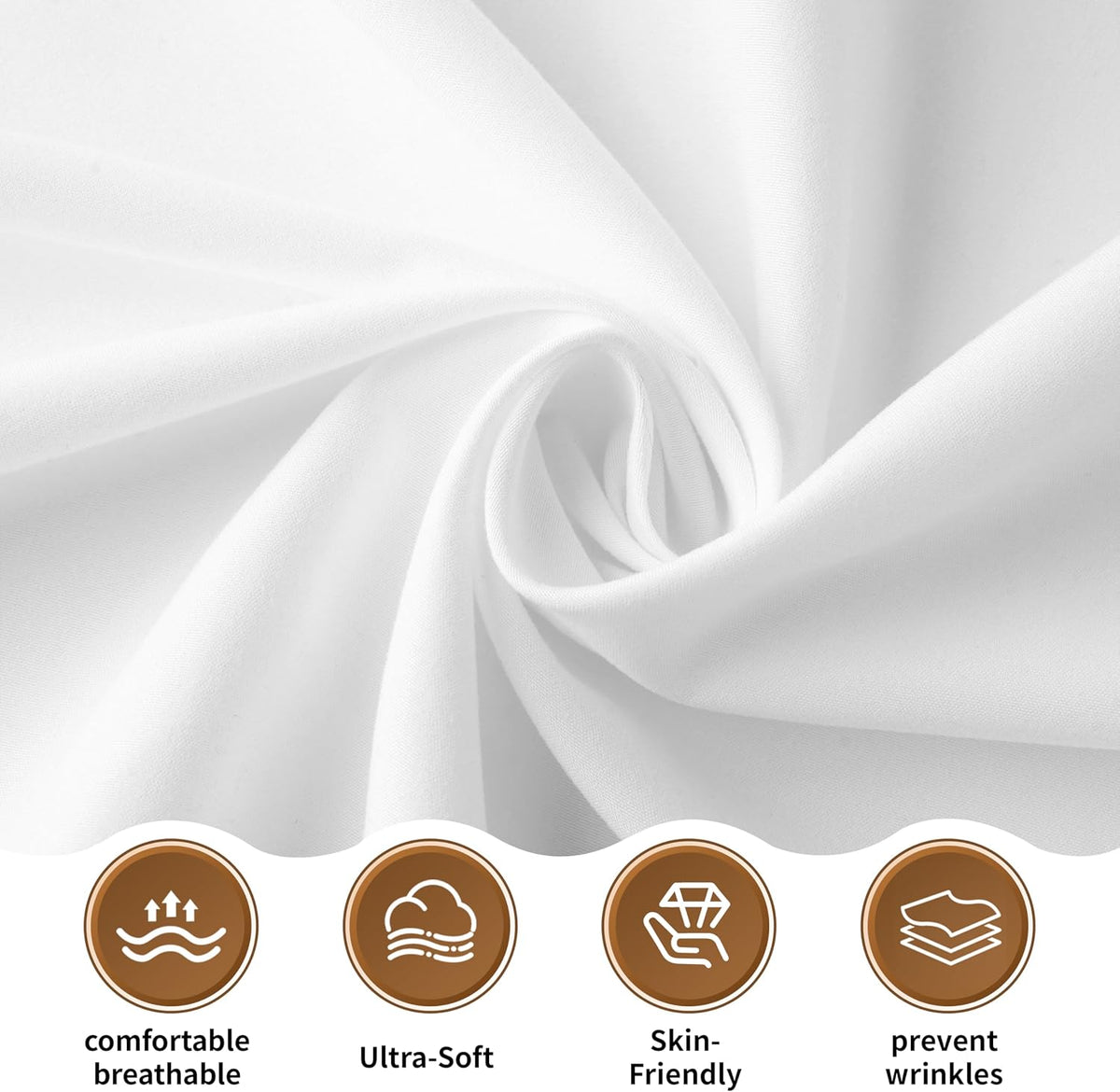 Queen Size Flat Sheet Only, Soft & Breathable Top Flat Sheet, White