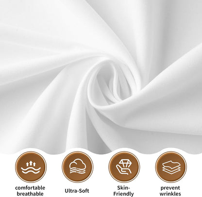Queen Size Flat Sheet Only, Soft & Breathable Top Flat Sheet, White