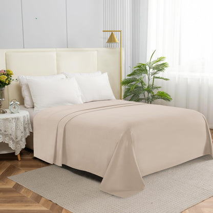 Elegant Comfort Premium Hotel Quality 1-Piece Flat Sheet, Luxury & Softest 1500 Thread Count Egyptian Quality Bedding Flat Sheet, Wrinkle, Stain and Fade Resistant, Queen, White
