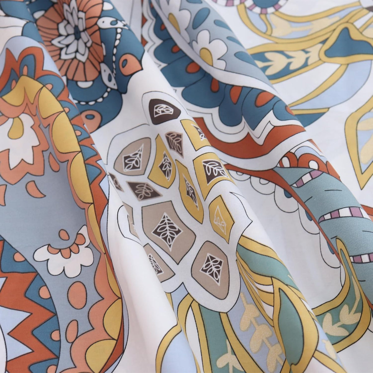 Twin XL Size Flat Sheet Pattern Printed Ultra Soft Cotton Top Sheets Hotel Quality Bed Sheets Sold Separately Durable and Breathable