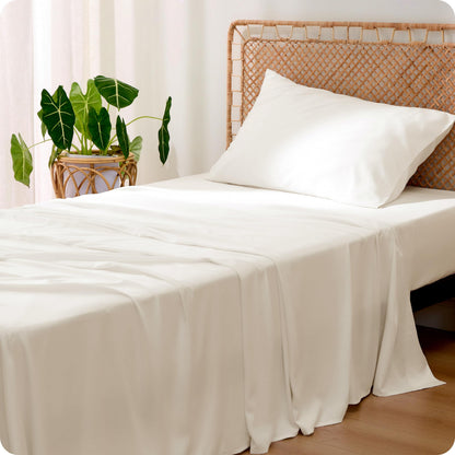 Bedsure PureWoven 100% Rayon Derived from Bamboo, Queen Sheets, 4 Pieces