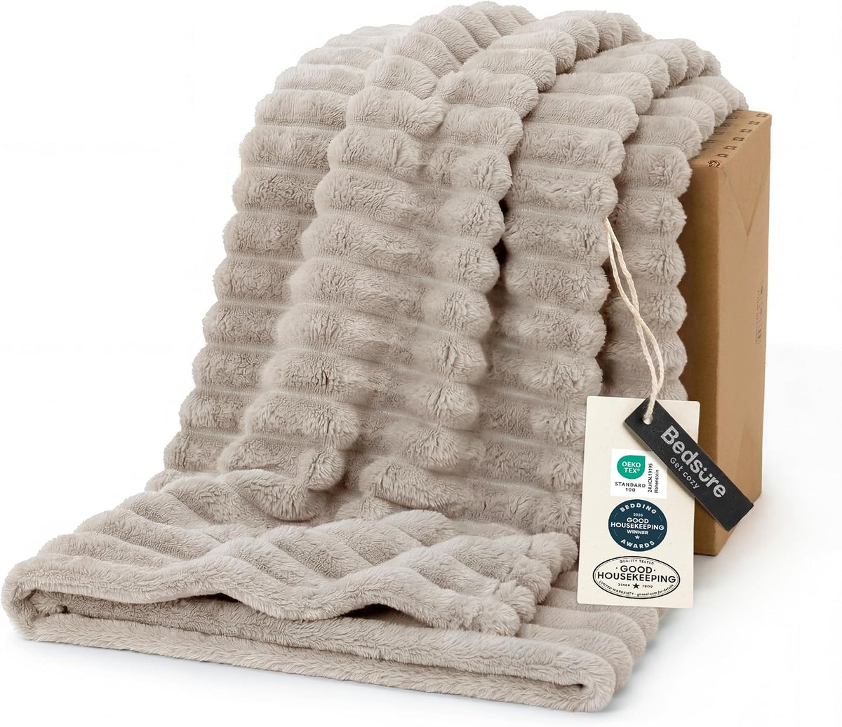 Bedsure Soft Beige Throw Blanket for Couch Decor Gifts 50"x60"