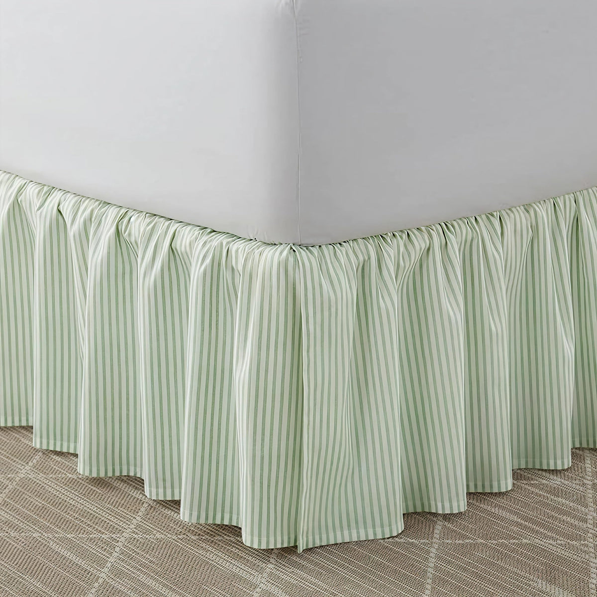 Laura Ashley - Queen Size Bed Skirt, 100% Cotton Bedding, 14.5-Inch Drop