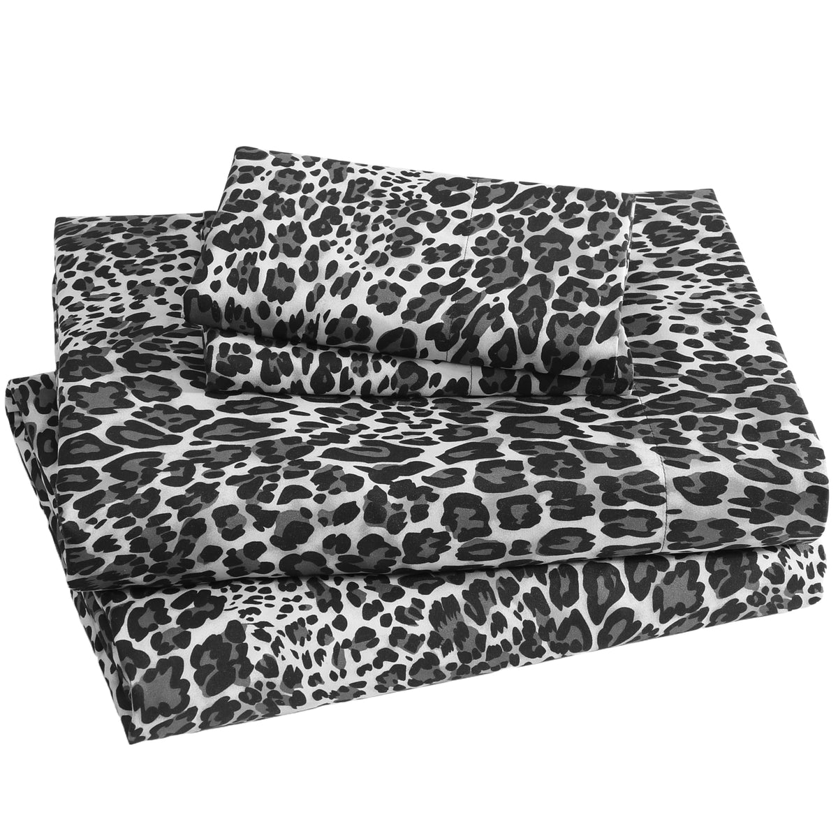 Printed Soft Microfiber Full 4-Piece Sheet Set, Zara Leopard