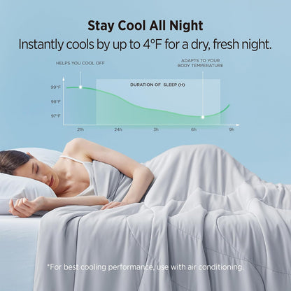 Bedsure Cooling Comforter Blankets for Hot Sleepers, All Season, Queen