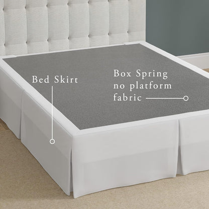 Bed Maker’s Never Lift Your Mattress Bed Skirt, Designed for Box Spring Beds, Split Corners, 14 Inch Drop Length, King, White