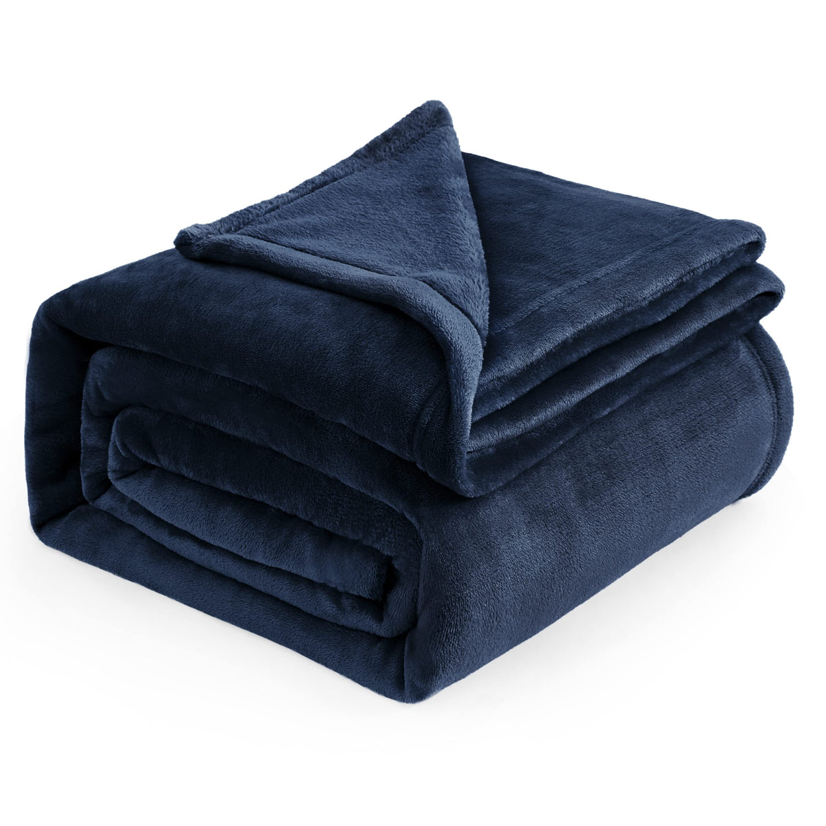 Bedsure Soft Cozy Warm Fleece Bed Blanket Queen Size Navy 90"x90"