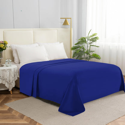 Elegant Comfort Premium Hotel Quality 1-Piece Flat Sheet, Luxury & Softest 1500 Thread Count Egyptian Quality Bedding Flat Sheet, Wrinkle, Stain and Fade Resistant, Queen, White