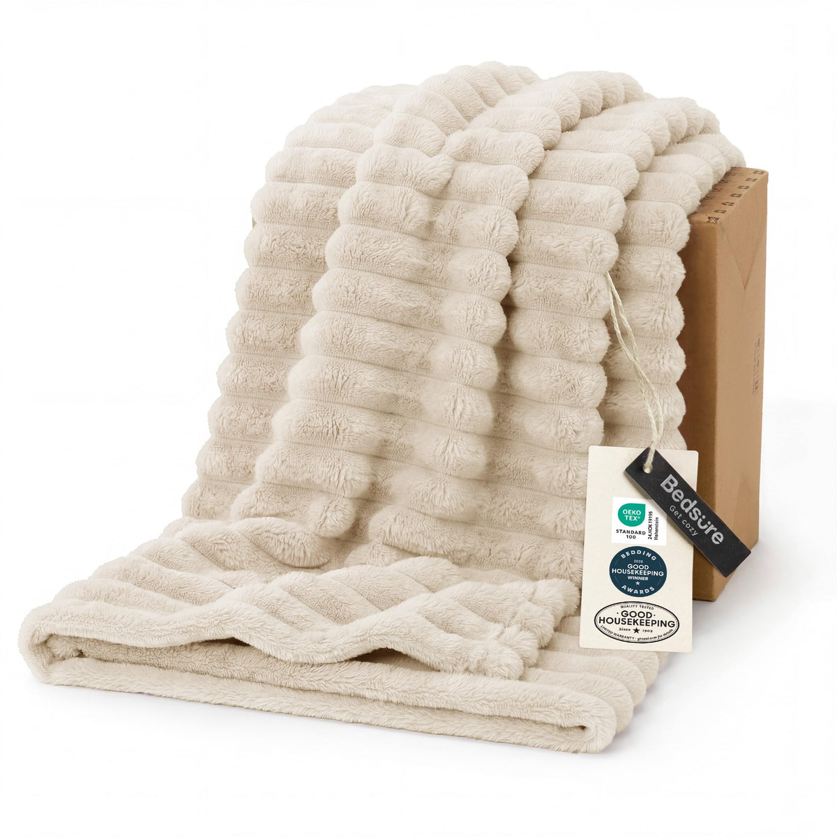 Bedsure Soft Beige Throw Blanket for Couch Decor Gifts 50"x60"