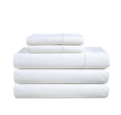 LANE LINEN 100% Egyptian Cotton Sheets King Size Silky Sateen Weave - White