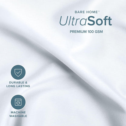 Bare Home Flat Top Sheet 1800 Ultra-Soft (Twin/Twin XL, White)