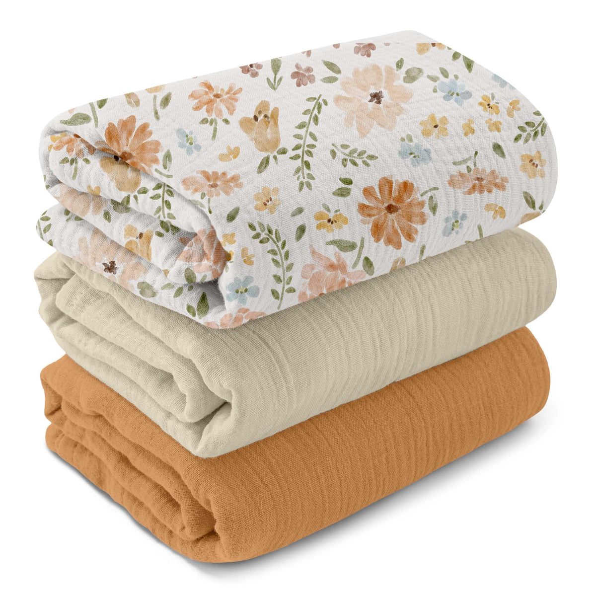 GLLQUEN BABY Muslin Swaddle Blankets for Newborn Boys, Large 40''x38''