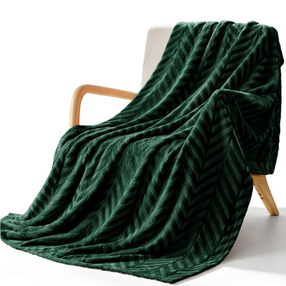 Whale Flotilla Flannel Fleece Fall Bed Blanket Queen Size, Emerald Green