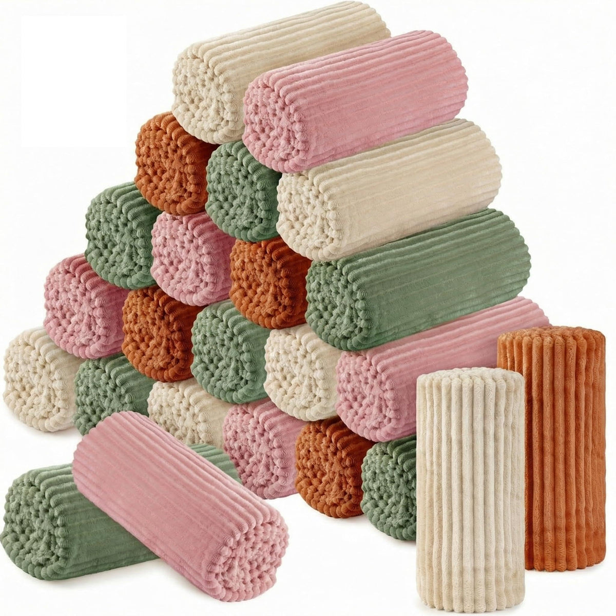 Buryeah 12 Pcs Flannel Blankets Bulk,Fall Outdoor Wedding, Multicolor