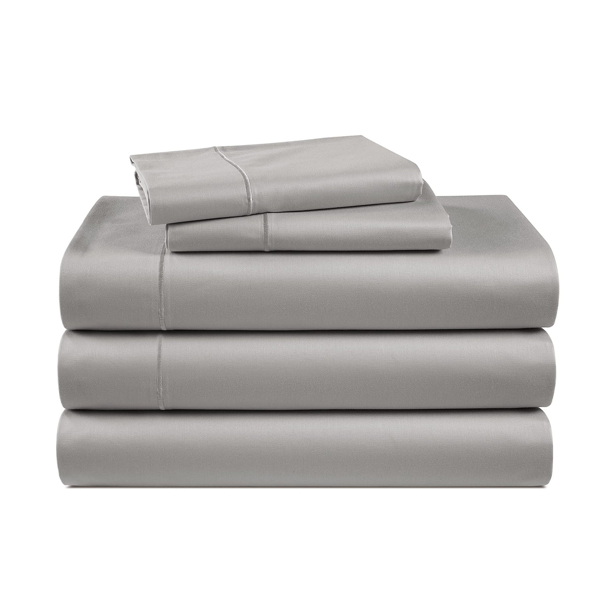 LANE LINEN 100% Egyptian Cotton Sheets King Size Silky Sateen Weave - White