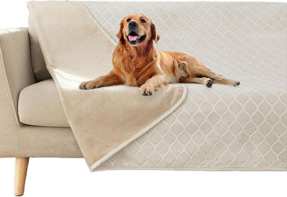 Waterproof Dog Blanket, Soft Reversible Throw for Couch & Bed Protection
