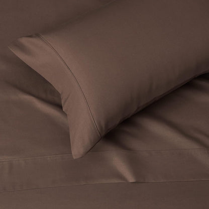 Amazon Basics Lightweight Super Soft Easy Care Wrinkle Free Microfiber 3 Piece Bed Sheet Set with 14-Inch Deep Pockets, Twin, Chocolate, Solid