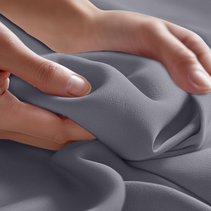 Queen Size Flat Sheet Only, Ultra Soft & Breathable Hotel Sheets, Grey