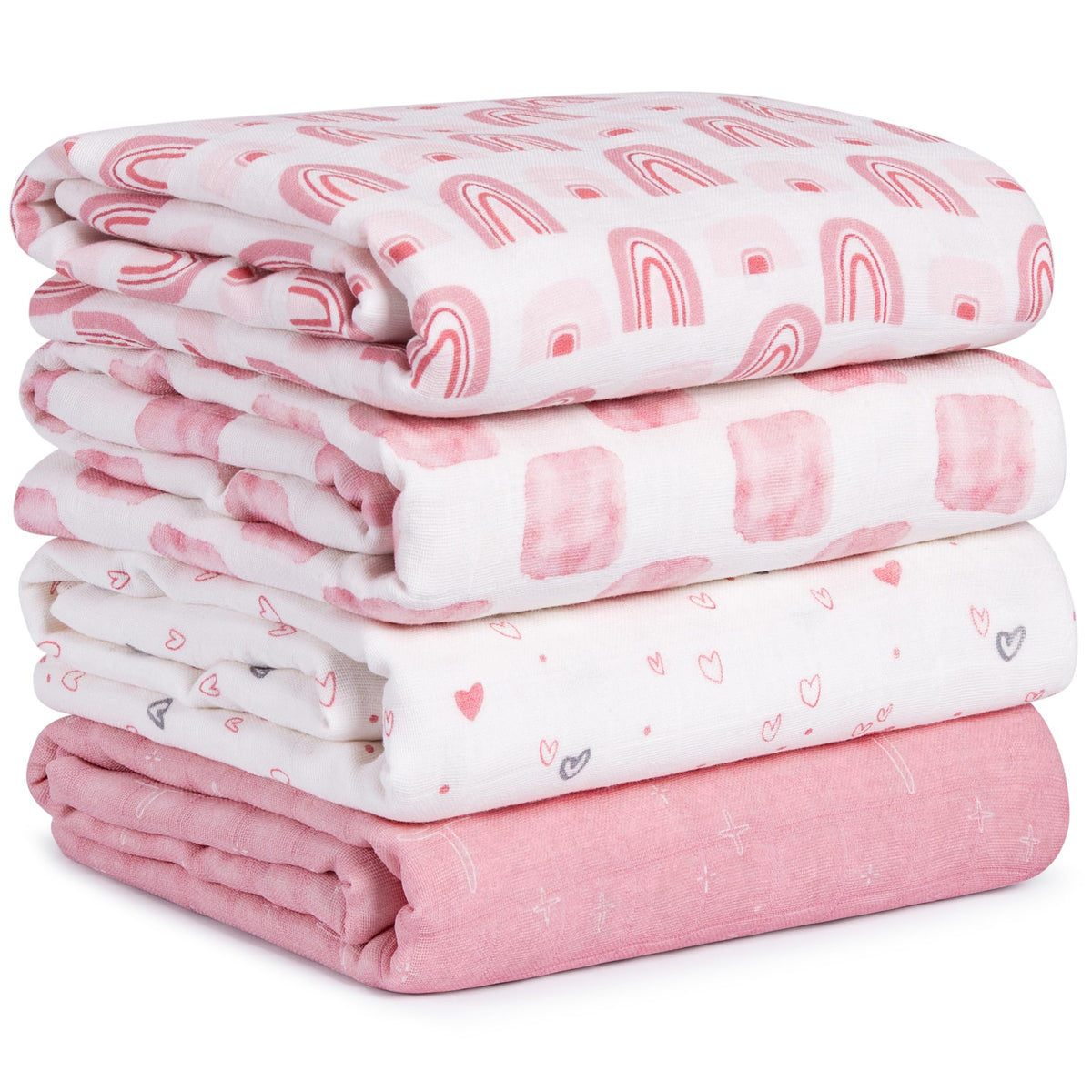 Muslin Swaddle Blankets for Newborn, Cotton Receiving Blanket