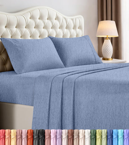 Queen Sheets Set, 4 Pieces 16" Deep Pocket Hotel Luxury Bed Sheets, Grey