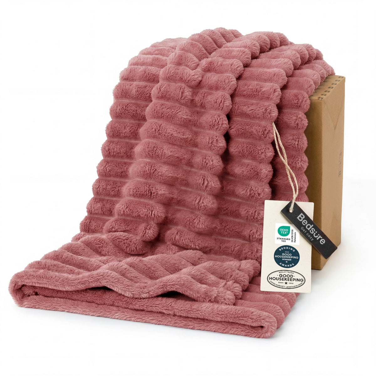 Bedsure Soft Beige Throw Blanket for Couch Decor Gifts 50"x60"