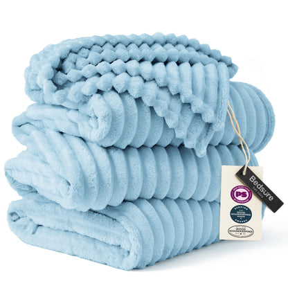 Bedsure Soft Queen Size Blanket for Bed Beige 90"x90"