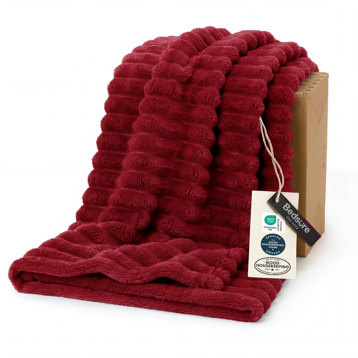 Bedsure Soft Queen Size Blanket for Bed Beige 90"x90"