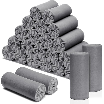 Macarrie 50 Pack Fleece Blankets Bulk,50 x 60 Inch Gray Soft Throw Blankets