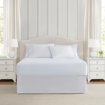 Martha Stewart - Queen Size Bed Skirt, Cotton Percale Bedding, 15-Inch Drop