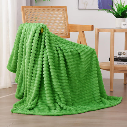 Sage Green Fleece Throw Blanket 50”×60” for Couch Sofa Livingroom