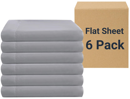 ZPECC Twin Flat Sheets Only White 4 Pack, Color-Coded Hem Threads