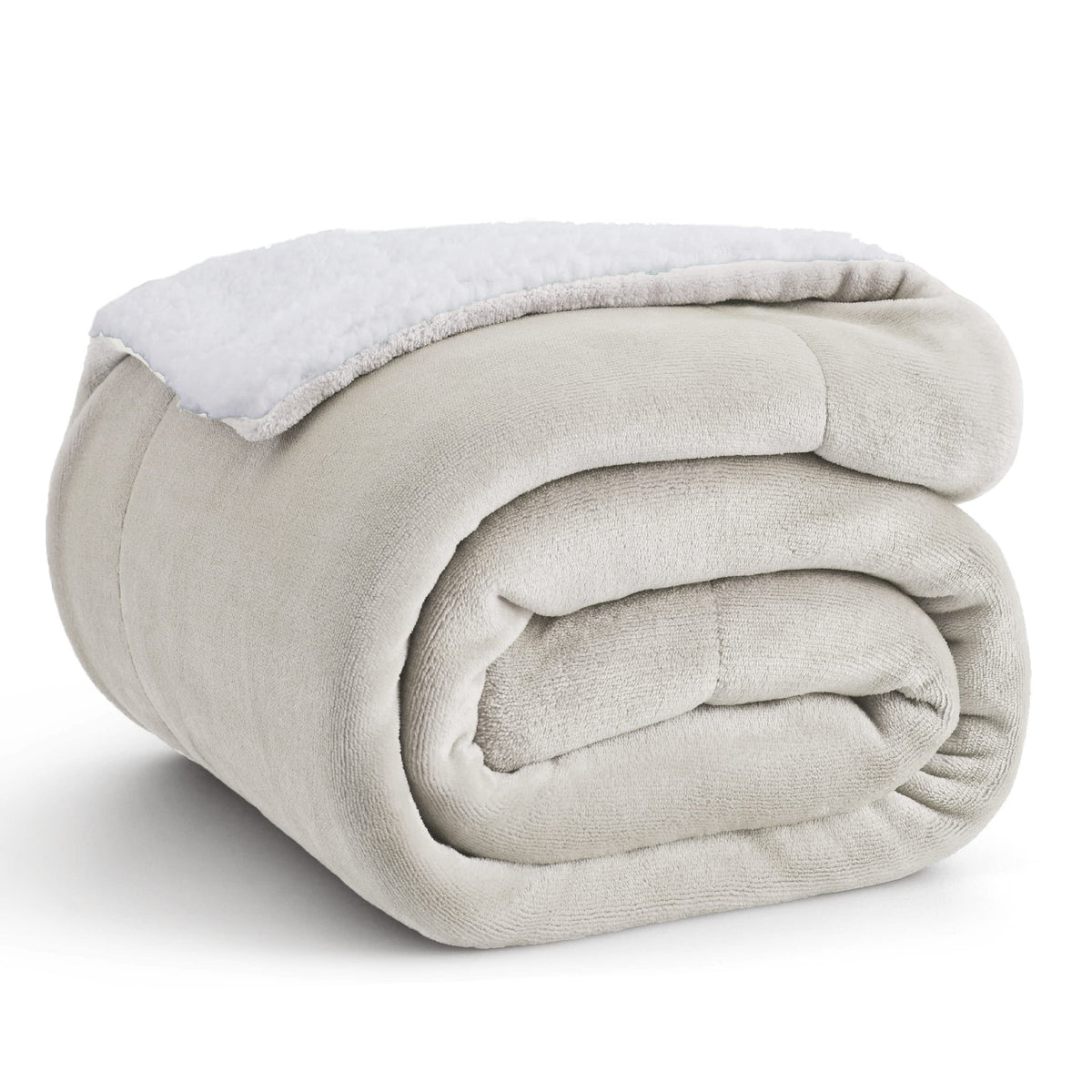 Bedsure GentleSoft Sherpa Fleece Queen Blankets for Bed, Non-Heated, Thick and Warm Throw for Women and Men, Soft Fuzzy Plush Comfort Queen Blanket for Winter, Grey, 90x90 Inches