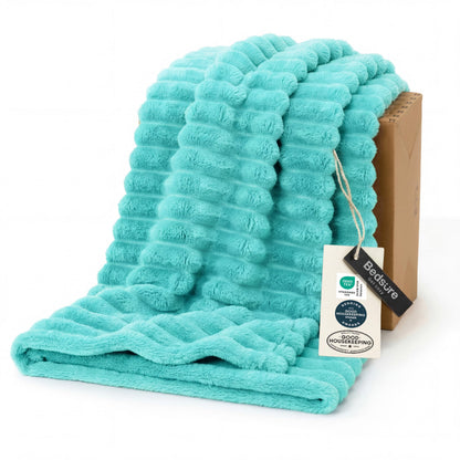 Bedsure Soft Queen Size Blanket for Bed Beige 90"x90"