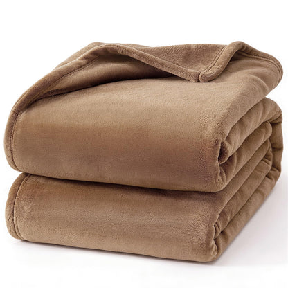 Hansleep Twin Grey Fleece Blanket, Soft Flannel Bed Blanket