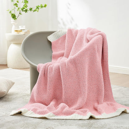 Snuggle Sac Buttery Ivory Throw Blanket for Couch, Reversible Super Soft Knitted Blankets, Warm Cozy Knit Fuzzy Plush Lightweight Throws Dupes for Sofa, Bed, Picnic, Ivory, 50 x 60 inches