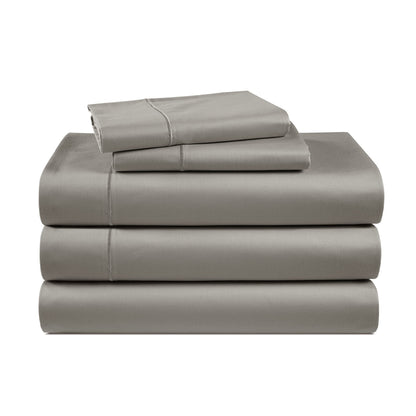 LANE LINEN 100% Egyptian Cotton Sheets King Size Silky Sateen Weave - White