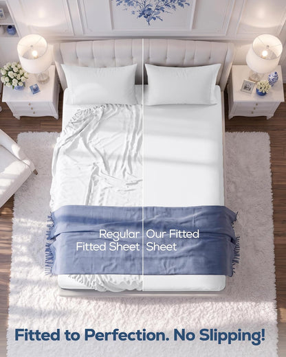 Pack of 6 Twin Fitted Sheet, Fits Up to 15 Inch Deep Pocket, White