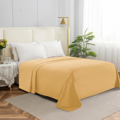 Elegant Comfort Premium Hotel Quality 1-Piece Flat Sheet, Luxury & Softest 1500 Thread Count Egyptian Quality Bedding Flat Sheet, Wrinkle, Stain and Fade Resistant, Queen, White