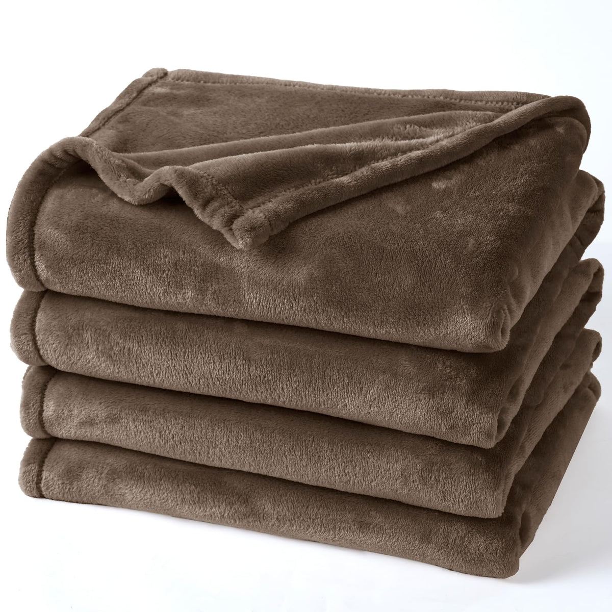 PHF Fleece Blanket King Size 108x90-300GSM Lightweight Airy Warmth, Khaki