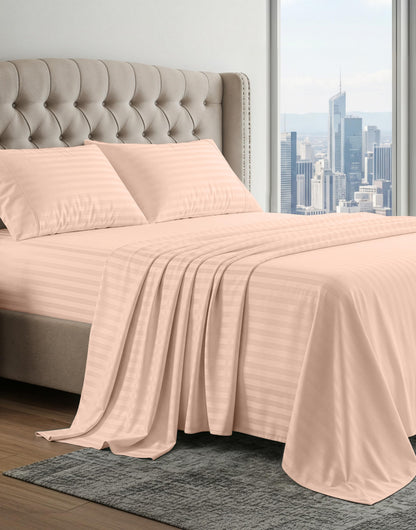 LANE LINEN 100% Egyptian Cotton Sheets King Size Silky Sateen Weave - White