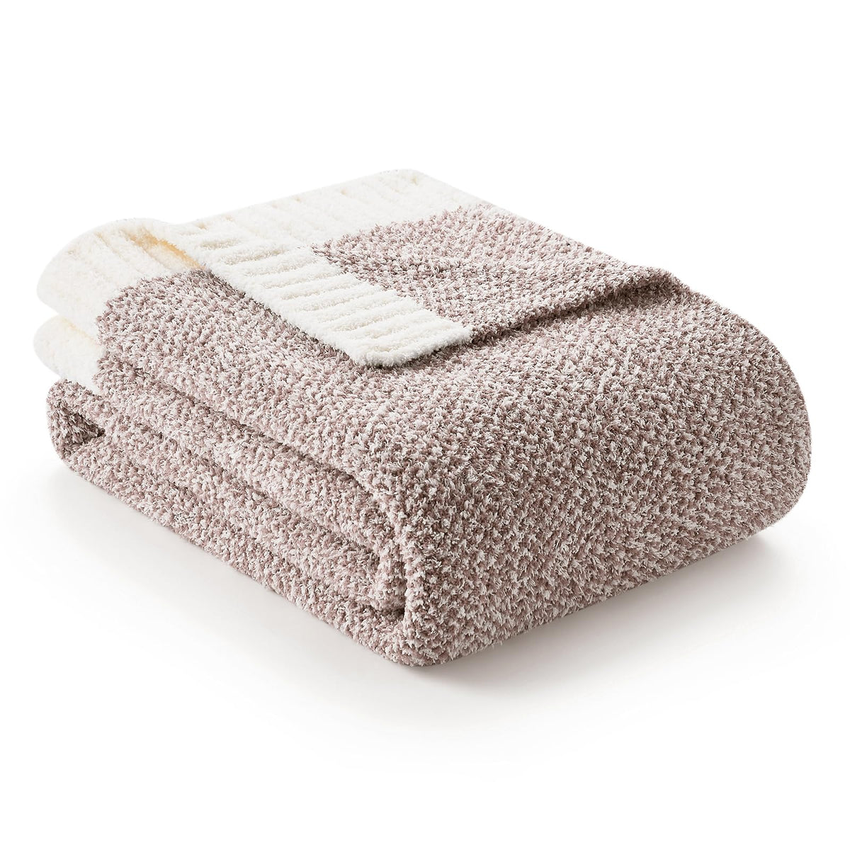 Snuggle Sac Buttery Ivory Throw Blanket for Couch, Reversible Super Soft Knitted Blankets, Warm Cozy Knit Fuzzy Plush Lightweight Throws Dupes for Sofa, Bed, Picnic, Ivory, 50 x 60 inches