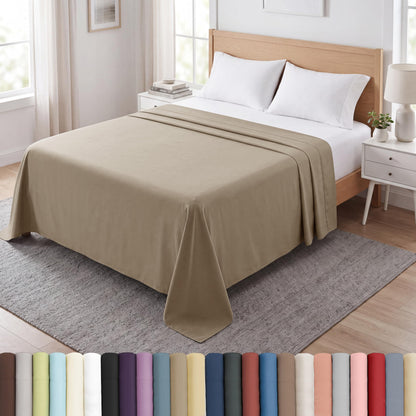 XL Oversized King Flat Sheet Only 132x110 California King Flat Sheet White