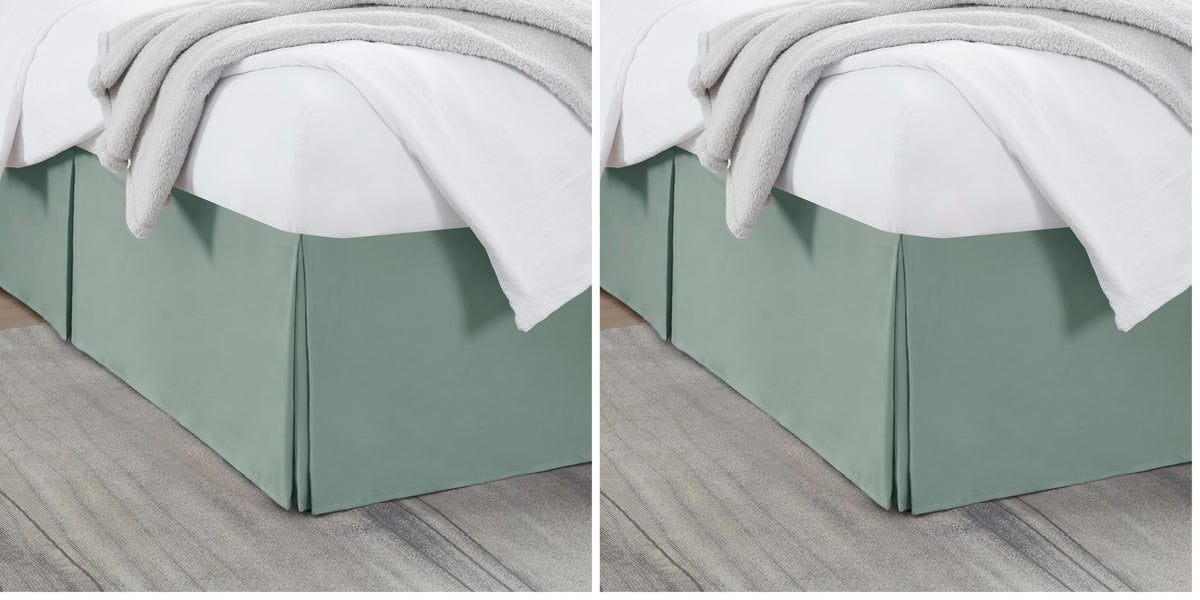 Nestl Linen Bed Skirt Queen Size - Queen Bed Skirt 14 Inch Drop - Brushed Microfiber Bed Skirts - Hotel Quality Pleated Bed Skirt - Shrinkage & Fade Resistant