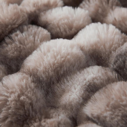 COOVA Soft Bubble Faux Fur Throw Blanket, 50"x60", Tie-dye Brown