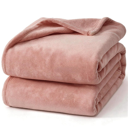 Hansleep Twin Grey Fleece Blanket, Soft Flannel Bed Blanket