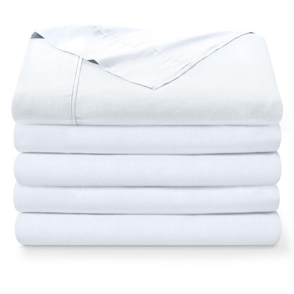 Bare Home Flat Top Sheet 1800 Ultra-Soft (Twin/Twin XL, White)
