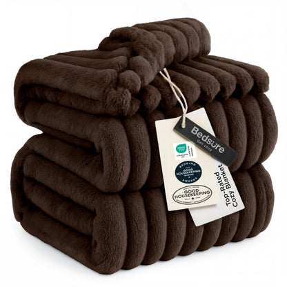 Bedsure Soft Queen Size Blanket for Bed Beige 90"x90"